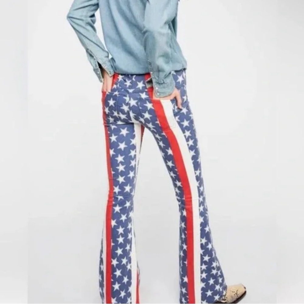 Free People Stars Stripes Penny Flare Jeans